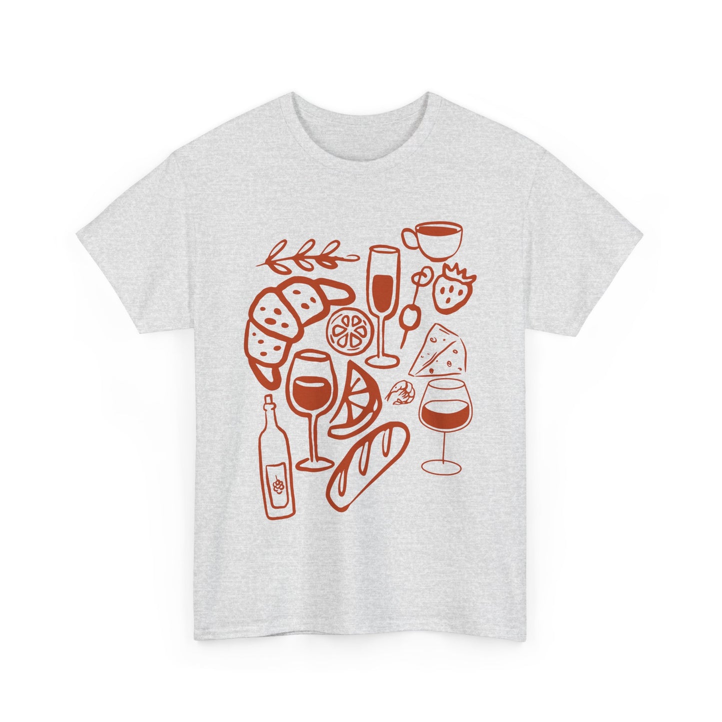 Brunch Vibes Unisex Heavy Cotton Tee, Casual Wear, Gift for Foodies, Brunch Lovers, Perfect for Spring Celebrations, Relaxed Fit Tee