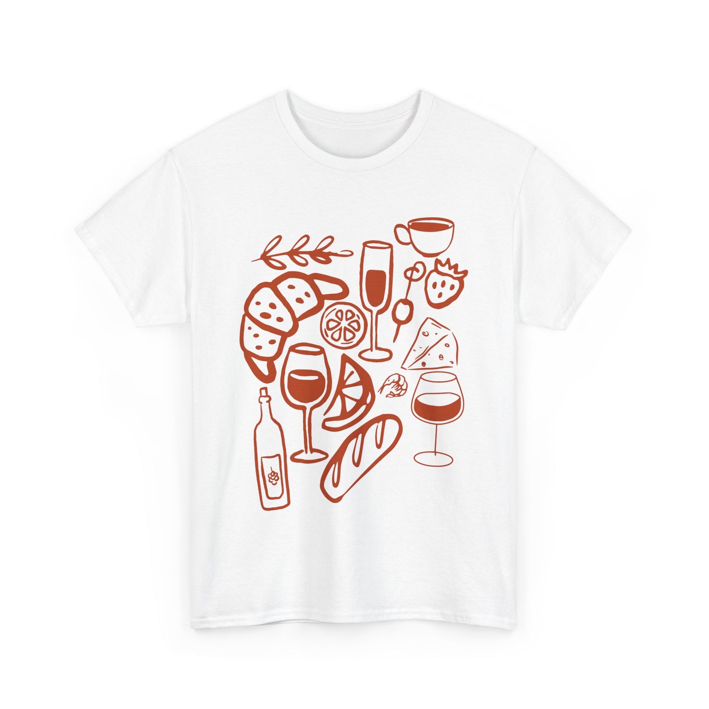 Brunch Vibes Unisex Heavy Cotton Tee, Casual Wear, Gift for Foodies, Brunch Lovers, Perfect for Spring Celebrations, Relaxed Fit Tee