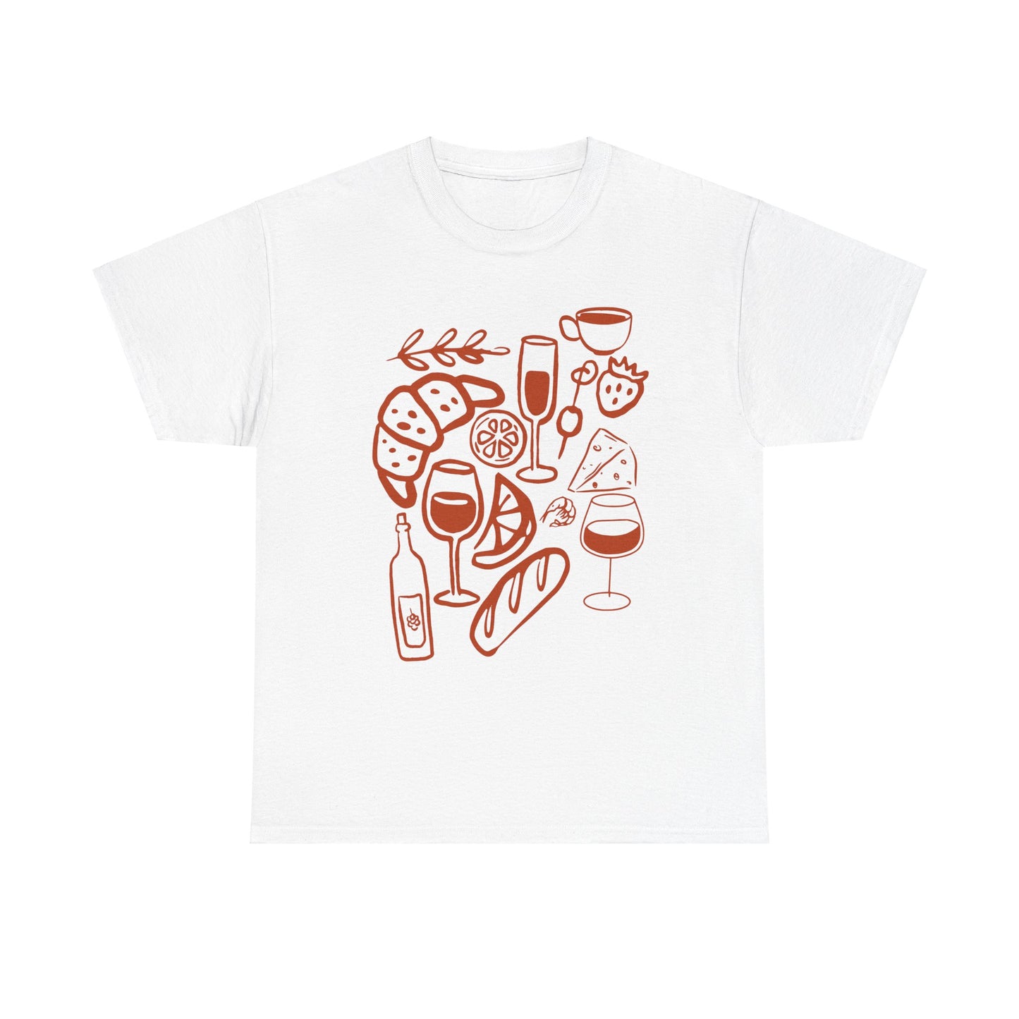 Brunch Vibes Unisex Heavy Cotton Tee, Casual Wear, Gift for Foodies, Brunch Lovers, Perfect for Spring Celebrations, Relaxed Fit Tee