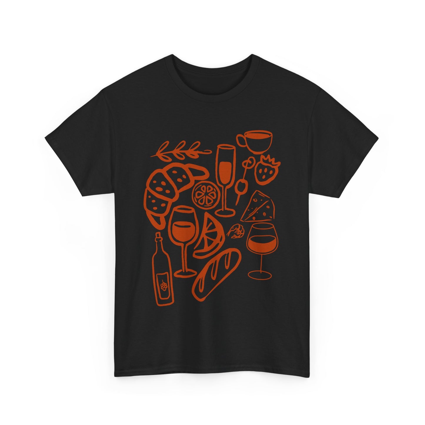 Brunch Vibes Unisex Heavy Cotton Tee, Casual Wear, Gift for Foodies, Brunch Lovers, Perfect for Spring Celebrations, Relaxed Fit Tee