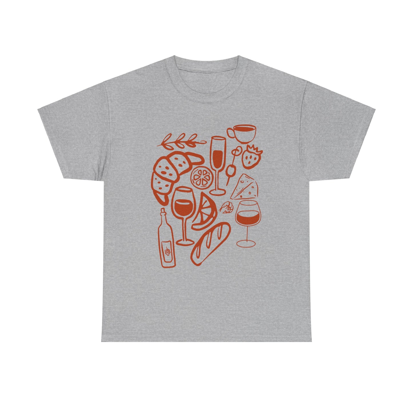 Brunch Vibes Unisex Heavy Cotton Tee, Casual Wear, Gift for Foodies, Brunch Lovers, Perfect for Spring Celebrations, Relaxed Fit Tee