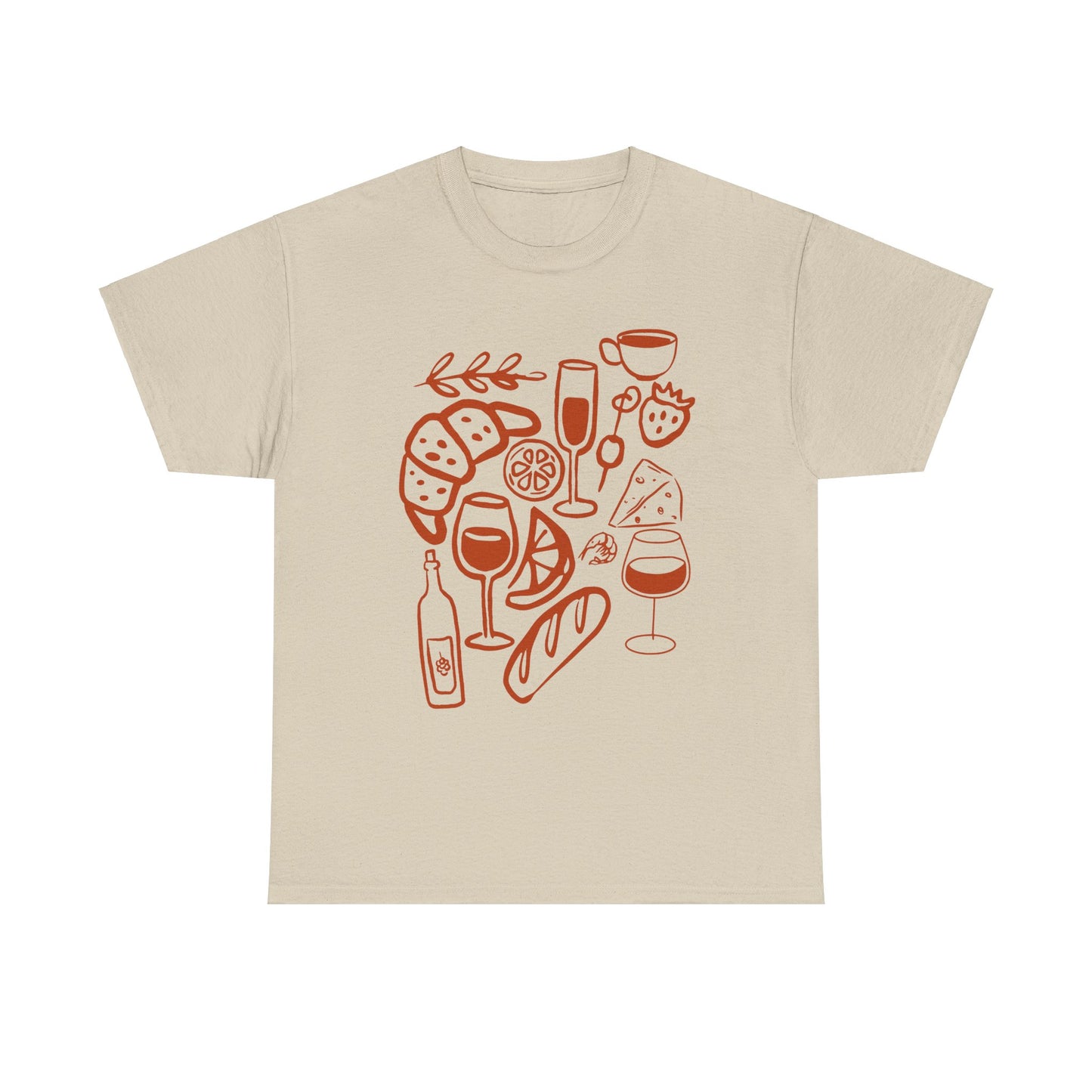 Brunch Vibes Unisex Heavy Cotton Tee, Casual Wear, Gift for Foodies, Brunch Lovers, Perfect for Spring Celebrations, Relaxed Fit Tee