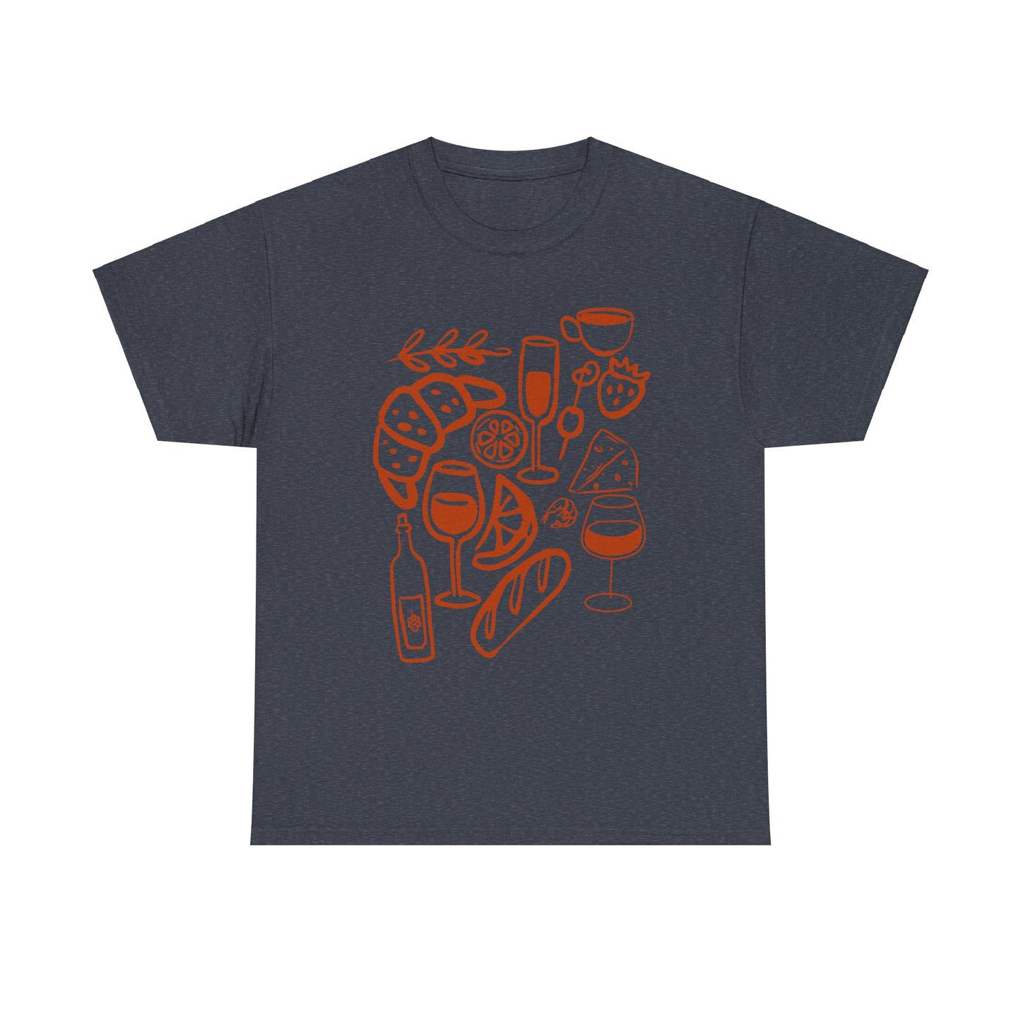 Brunch Vibes Unisex Heavy Cotton Tee, Casual Wear, Gift for Foodies, Brunch Lovers, Perfect for Spring Celebrations, Relaxed Fit Tee