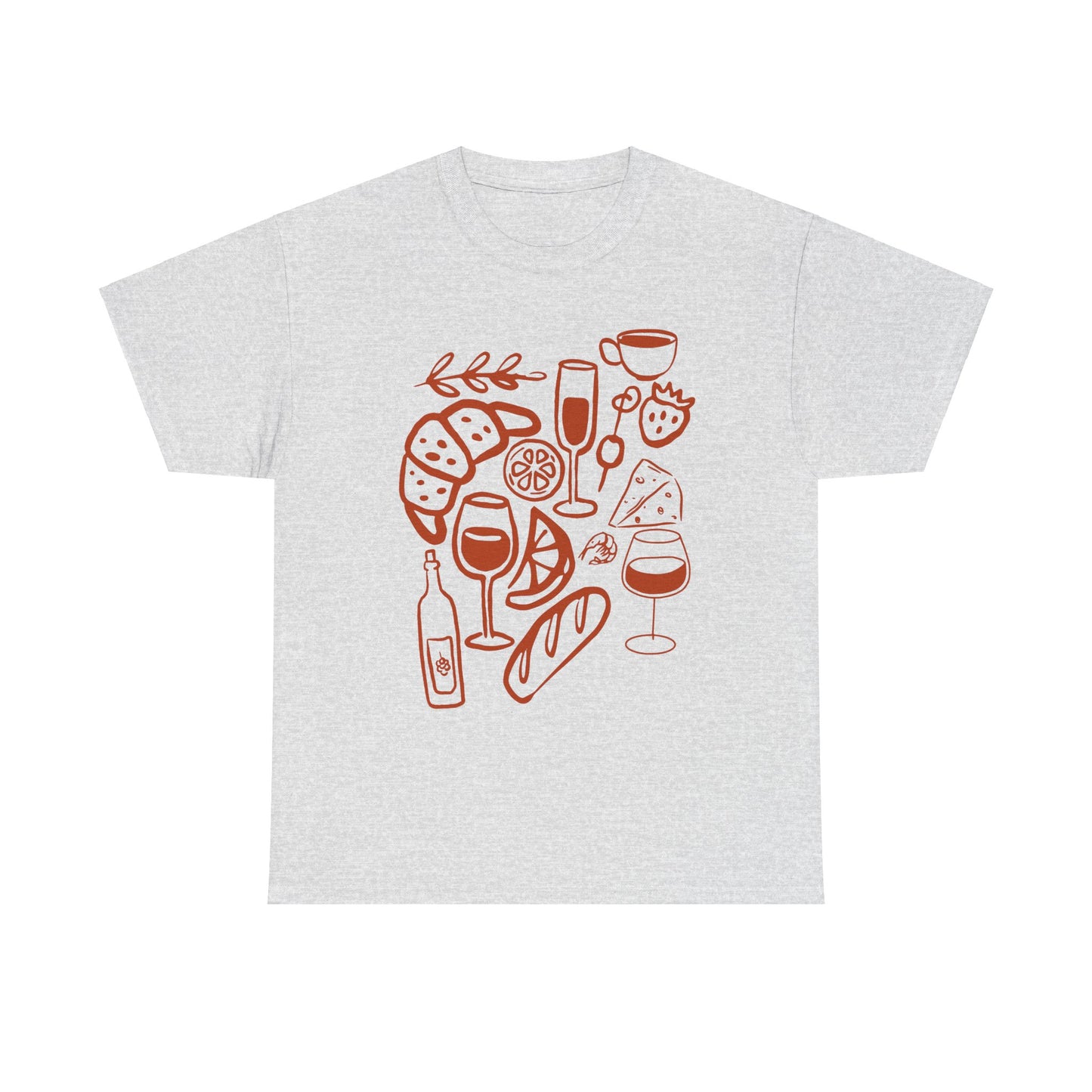 Brunch Vibes Unisex Heavy Cotton Tee, Casual Wear, Gift for Foodies, Brunch Lovers, Perfect for Spring Celebrations, Relaxed Fit Tee