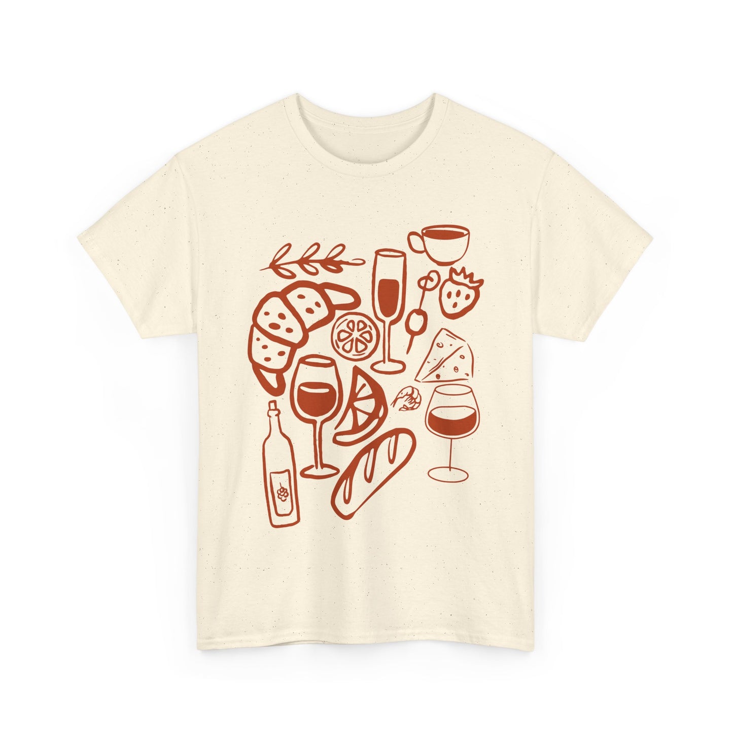Brunch Vibes Unisex Heavy Cotton Tee, Casual Wear, Gift for Foodies, Brunch Lovers, Perfect for Spring Celebrations, Relaxed Fit Tee