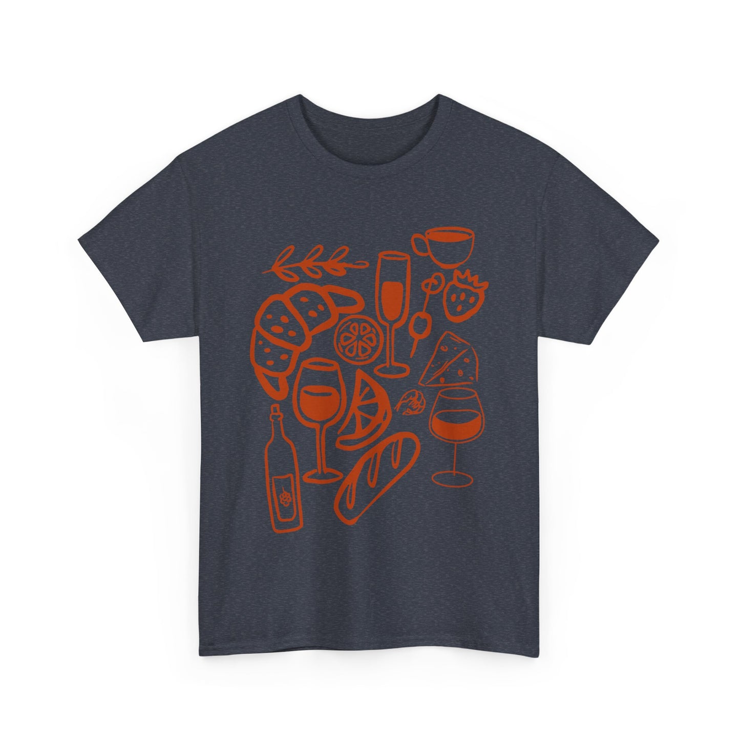 Brunch Vibes Unisex Heavy Cotton Tee, Casual Wear, Gift for Foodies, Brunch Lovers, Perfect for Spring Celebrations, Relaxed Fit Tee