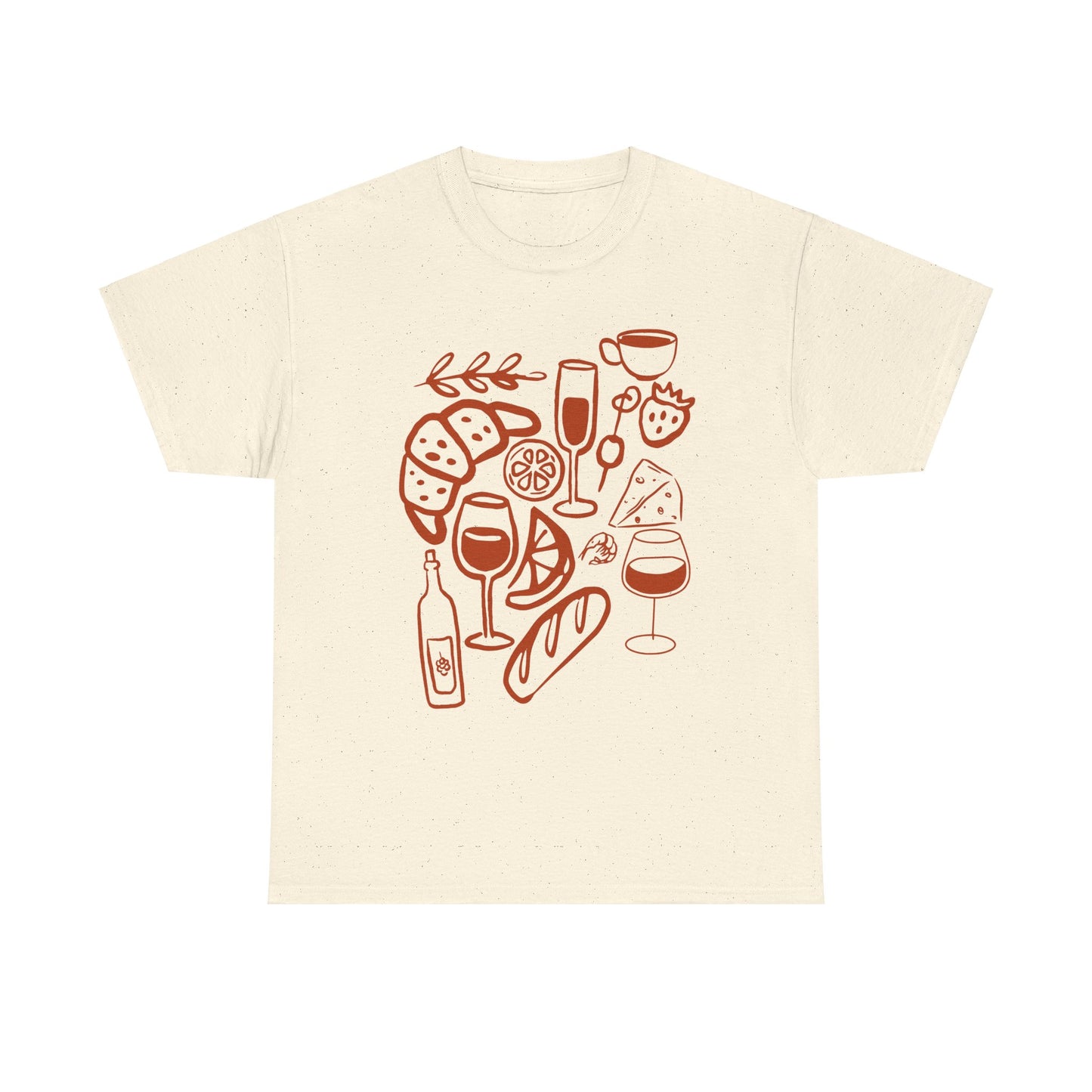 Brunch Vibes Unisex Heavy Cotton Tee, Casual Wear, Gift for Foodies, Brunch Lovers, Perfect for Spring Celebrations, Relaxed Fit Tee