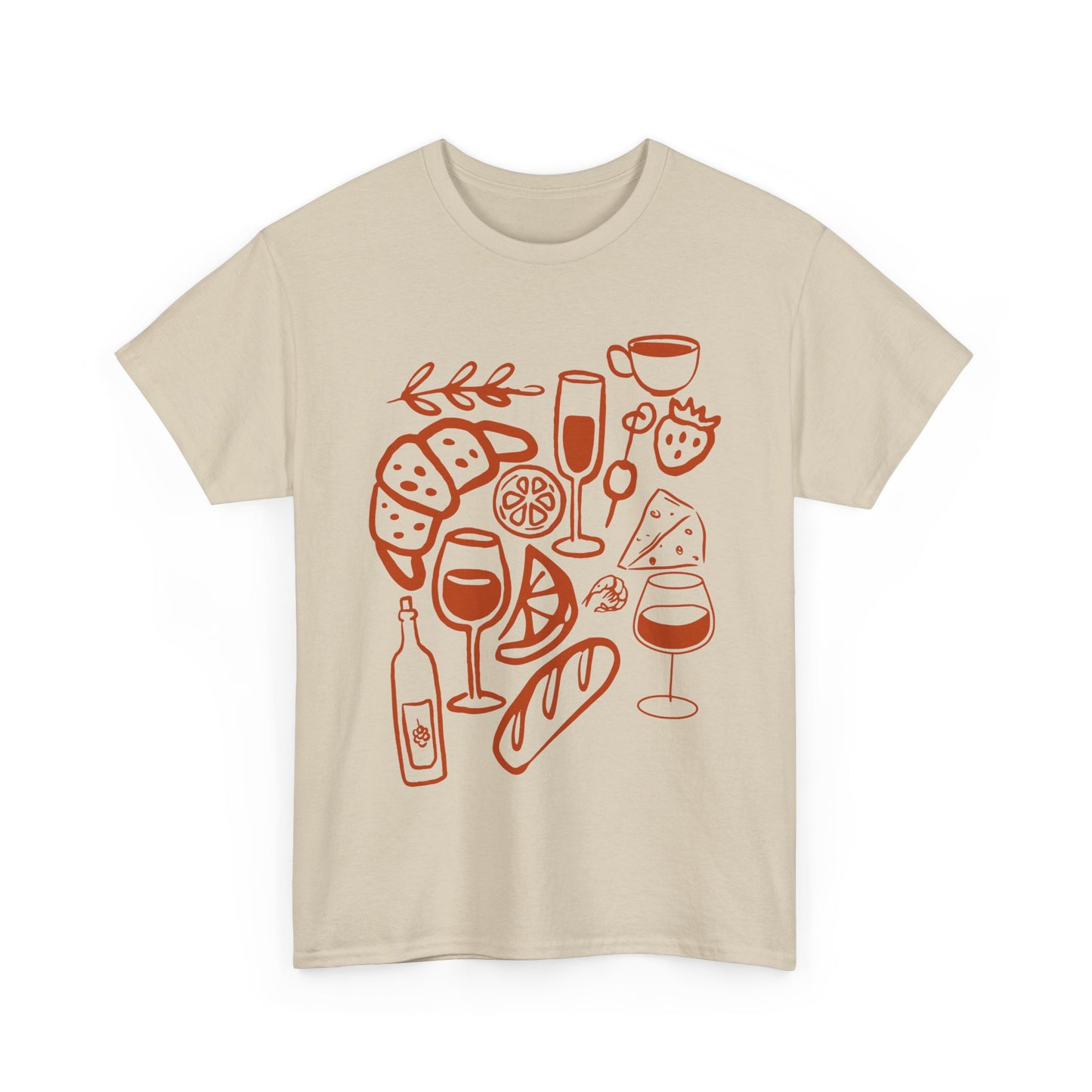 Brunch Vibes Unisex Heavy Cotton Tee, Casual Wear, Gift for Foodies, Brunch Lovers, Perfect for Spring Celebrations, Relaxed Fit Tee